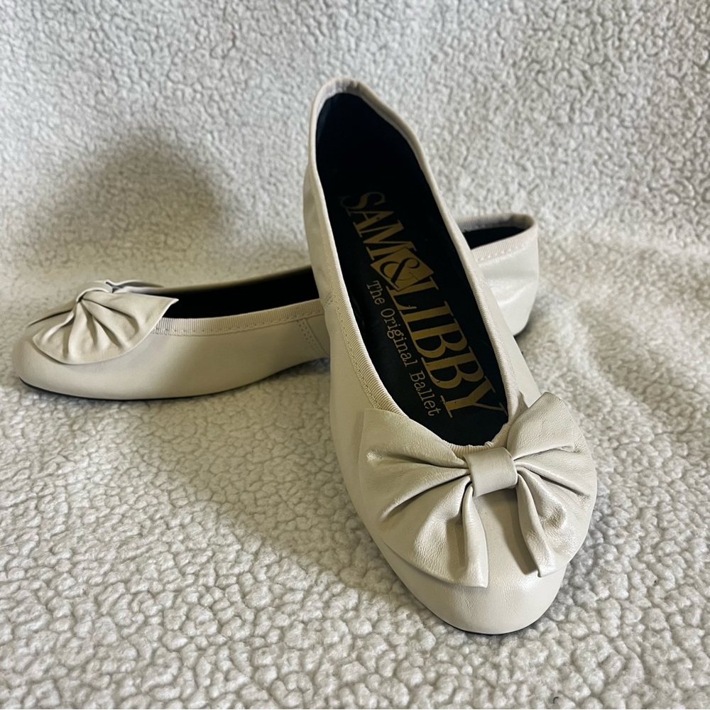 Vintage Sam & Libby Original Ballet Flat Cream Size 9